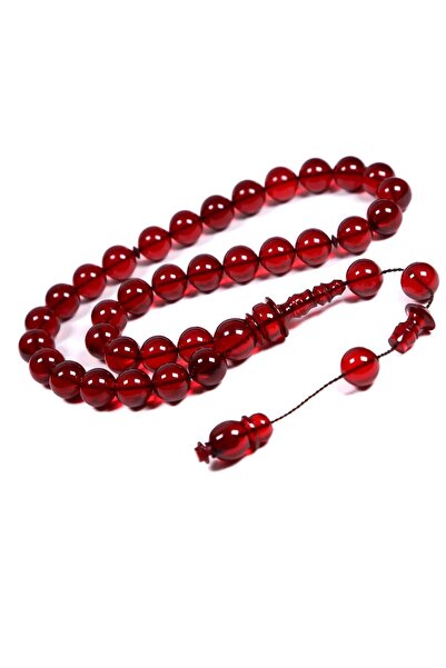 TESBİHKENTİ Special Imame Crafted Sphere Red Fire Amber Prayer Beads
