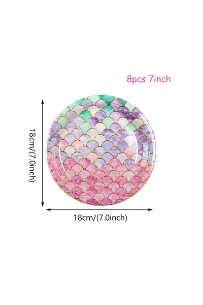 Choice7 طقم أدوات مائدة للاستخدام مرة واحدة مكون من 8 قطع، مقاس 7 بوصات، بتصم...
