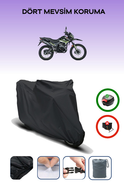 Breen Black Rear Bag Compatible Rks Xvr250 Compatible Motorcycle Tarpaulin Mo...