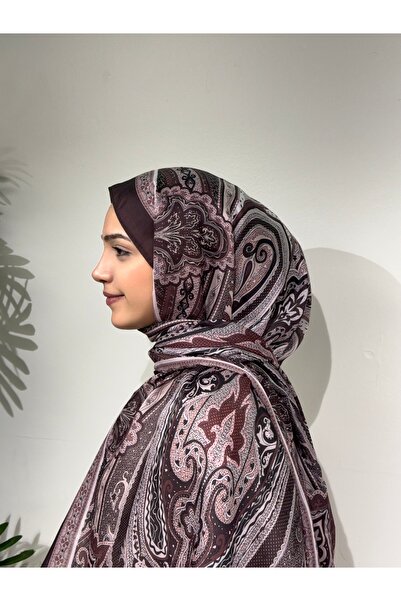 MORZE Etnik desen Pamuk soft şal-acı kahve