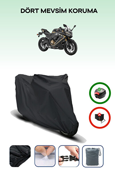 Breen Black Rear Bag Compatible Rks Srk400 Rr Compatible Motorcycle Canvas Motor Cover