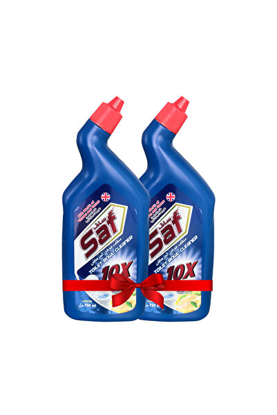 Saf منظف المرحاض الأزرق 750 مل (عبوة من قطعتين) - مزيل قوي للبقع، انتعاش يدوم...