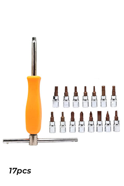 Quality 17 Pcs T Handle Screwdriver Set with Interchangeable Bits for Home Repair and Maintenance