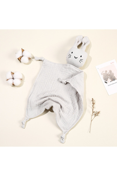 Choice9 Light gray Baby Cotton Muslin Comfortable Blanket Cute Cat Doll For I...