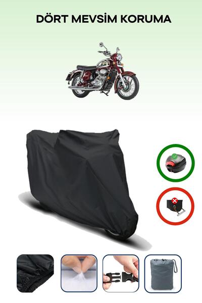 Breen Black Rear Bag Compatible Jawa 350 2t Compatible Motorcycle Canvas Moto...