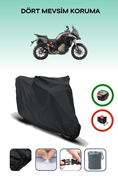 Breen Black Rear Bag Compatible Ducati Multistrada V4 Rally Compatible Motorc...