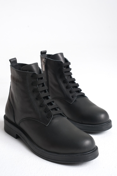 GNS Shoes Chica Genuine Leather Black Skin Women's Boots