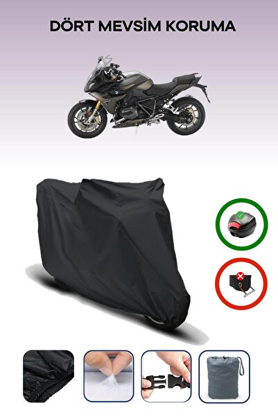 Breen حقيبة خلفية سوداء متوافقة مع غطاء محرك الدراجة النارية BMW R 1200 RS المتوافق مع الدراجات النارية