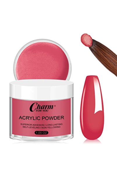 SELA Color Acrylic Powder 30 g, Self-Leveling, 10 Rose Red,