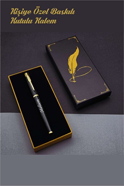 ONEF İSİM BASKILI KİŞİYE ÖZEL KUTULU ROLLER KALEM SİYAH