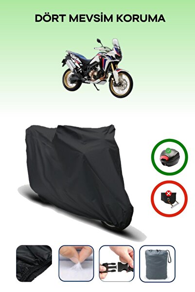 Breen Black Rear Bag Compatible Honda Crf1000L Africa Twin Compatible Motorcycle Canvas Motor Cover