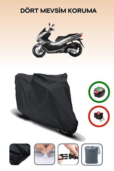 Breen Black Rear Bag Compatible Honda Jf 26 Compatible Motorcycle Tarpaulin M...
