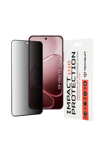 Techsuit 111D Privacy Full Glue Glass for Oppo A6 Pro 4G