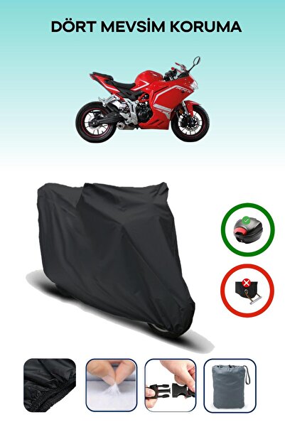 Breen Black Rear Bag Compatible Rks Rnx Compatible Motorcycle Tarpaulin Motor...