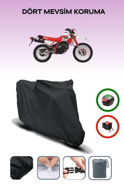 Breen Black Rear Bag Compatible Yamaha Xt 350 Compatible Motorcycle Tarpaulin...