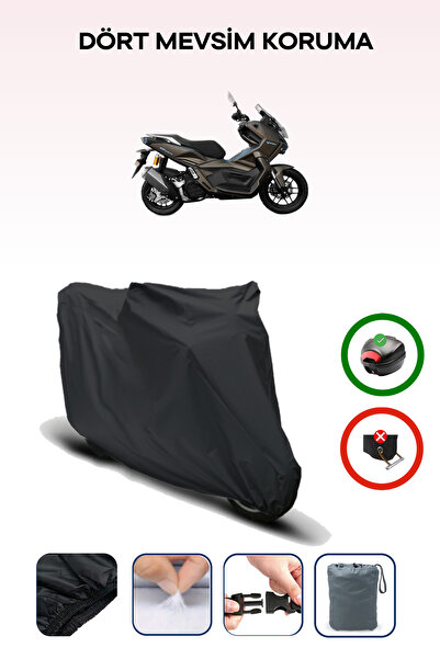 Breen Black Rear Bag Compatible Yuki Adventure 150 Compatible Motorcycle Tarp...
