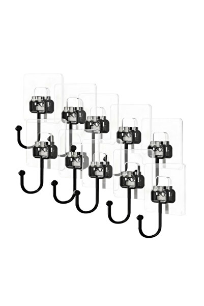Roichil 10 Pieces of Strong Adhesive Transparent Wall Hangers That Stick to Walls and Cabinets