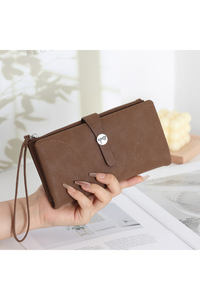 rinkadoll Νέος σχεδιασμός, κομψό και κομψό πορτοφόλι με ριγέ μαλακή υφή