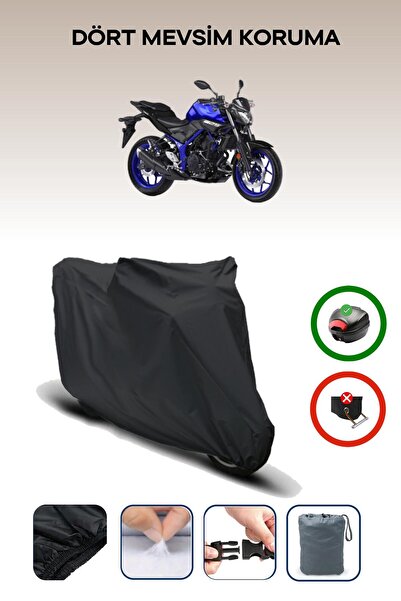 Breen Black Rear Bag Compatible Yamaha Mt-25 Compatible Motorcycle Canvas Motor Cover