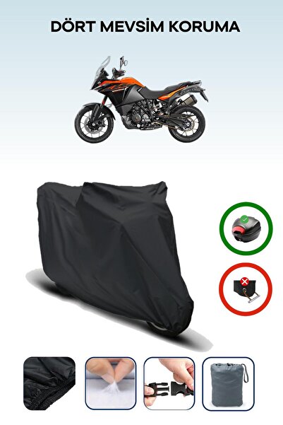 Breen حقيبة خلفية سوداء متوافقة مع KTM 1090 Adventure غطاء محرك من القماش المشمع للدراجات النارية