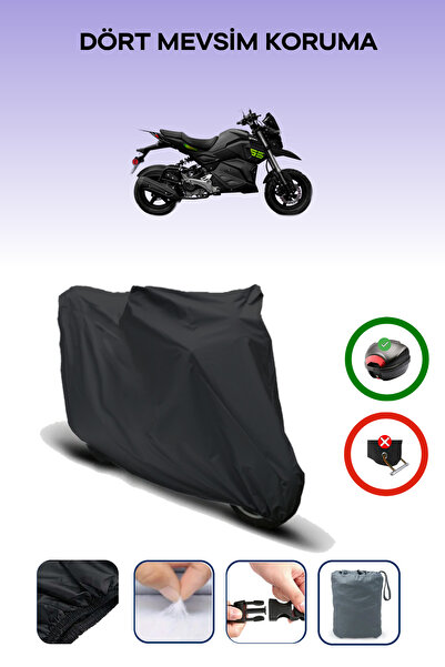 Breen Black Rear Bag Compatible Yuki Hammer 50 Compatible Motorcycle Tarpauli...
