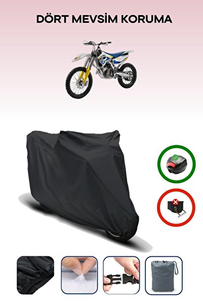 Breen Black Rear Bag Compatible Husqvarna Fc 250 Compatible Motorcycle Tarpaulin Engine Cover