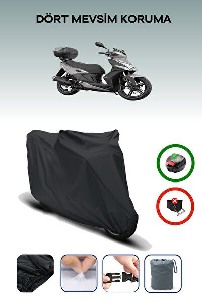Breen Black Rear Bag Compatible with Kymco Agility 16+ 125I Compatible Motorc...