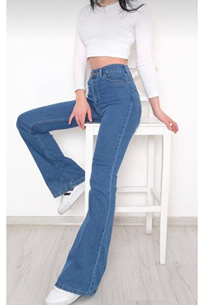 OMODA New Season//Lycra//High Waist//Is Flared Adin Denim Pants