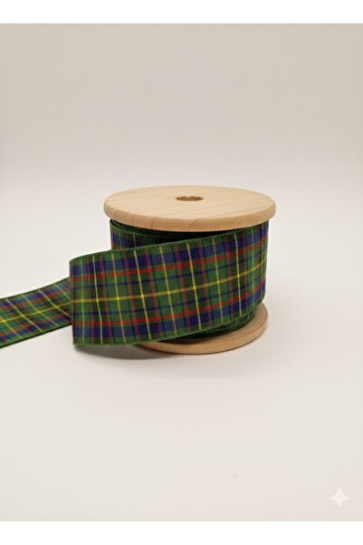 satab Fransız Ekose Kurdele / Dekoratif Şerit /Yılbaşı süsleme 40mm 10METRE