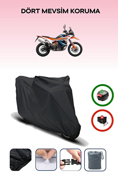 Breen Black Rear Bag Compatible Ktm 890 Adventure R Compatible Motorcycle Canvas Motor Cover