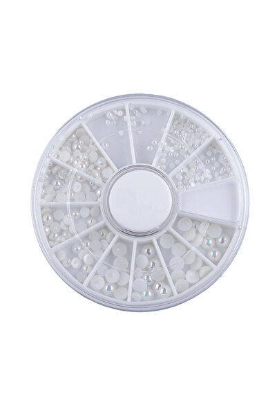 SELA Set de 12 decorațiuni pentru unghii, perle decorative carusel S 306