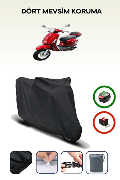 Breen Black Rear Bag Compatible King Motor Kr-211 Rana 50 Compatible Motorcyc...