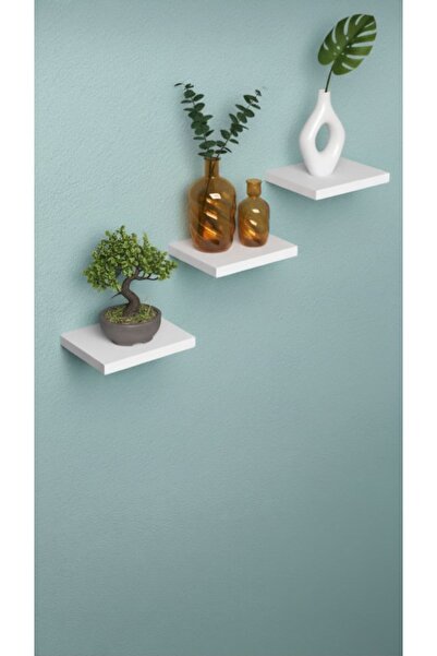 ADIM EBATLAMA White Floating Wall Shelf Set Hidden Shelf