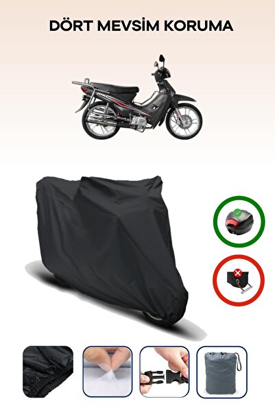 Breen Black Rear Bag Compatible Yuki Gusto 50 Compatible Motorcycle Tarpaulin...