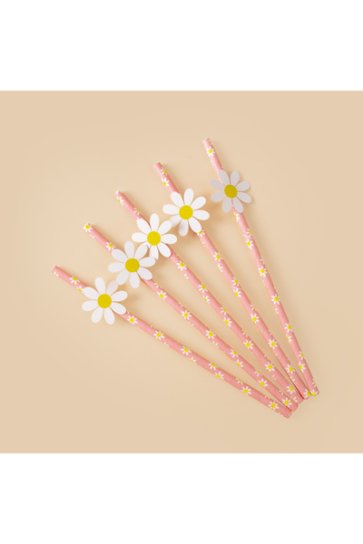 Choice 10pcs style A 10/20/30pcs Daisy Flower Paper Straws Disposable Drinkin...
