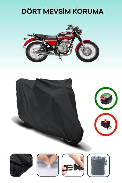 Breen Black Rear Bag Compatible Jawa Cz 350 Compatible Motorcycle Tarpaulin Motor Cover