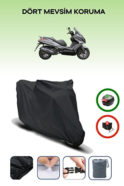 Breen Black Rear Bag Compatible Kymco Downtown 125I Compatible Motorcycle Tarpaulin Motor Cover