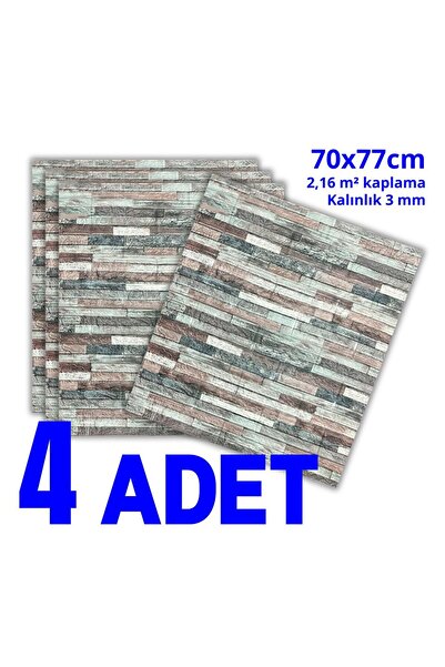HORECA MARKET 3D Kendinden Yapışkanlı Duvar Paneli -4'li Set-70x77cm - Ses ve...