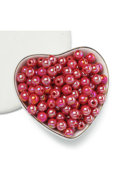 Choice23 6mm-100pcs Red 50/100pcs 6/8/10mm AB Color Acrylic Beads Round Loose...