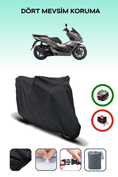 Breen Black Rear Bag Compatible Honda Pcx150 Compatible Motorcycle Canvas Motor Cover