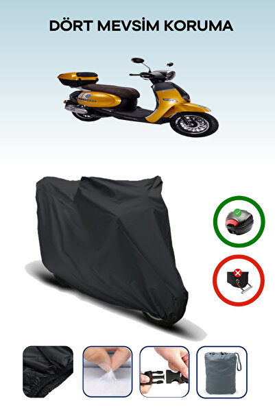 Breen Black Rear Bag Compatible Kuba Brilliant 50 Pro Compatible Motorcycle T...