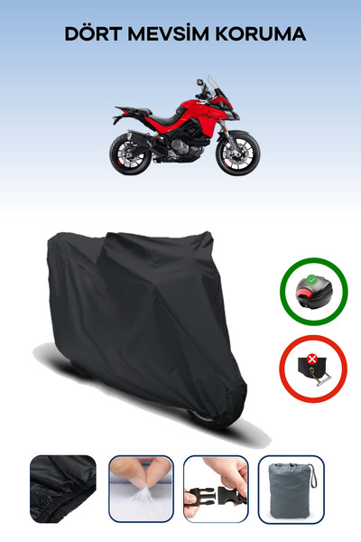 Breen Black Rear Bag Compatible with Ducati Multistrada V2 S Compatible Motor...