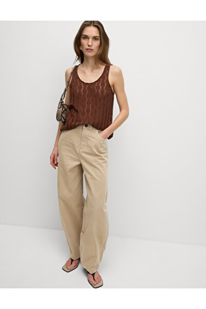 Marks & Spencer Pamuklu Lastikli Bel Pantolon