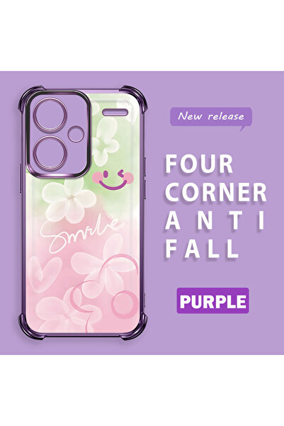 ucuc جراب هاتف شفاف من السيليكون بتصميم زهور ملونة متوافق مع هاتف شاومي ريدمي...