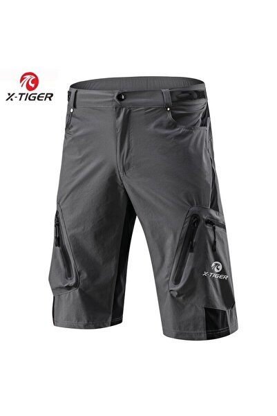 Choice L Grey X-TIGER Mountain Bike Shorts Multi-Pockects Breathable Loose Riding Road MTB Shorts Outdoor S