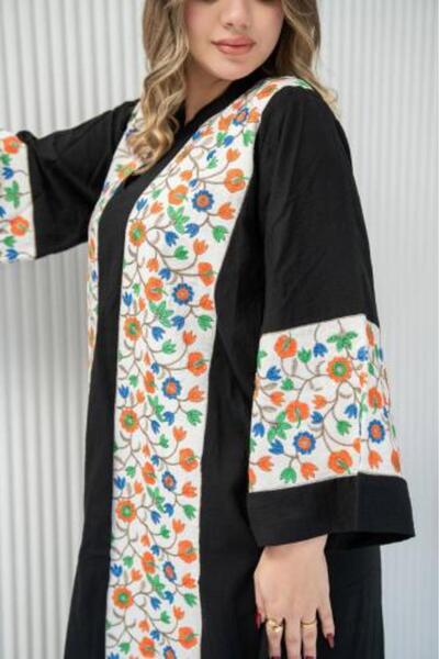 AVANDİA Elegant wide-cut jalabiya with embroidered print SM-18