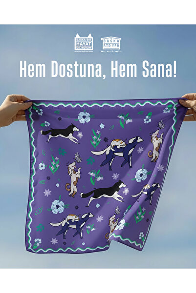 Başka Bir Hayat Diliyorum Fular Kedi Köpek Yetişkin Çocuk Unisex