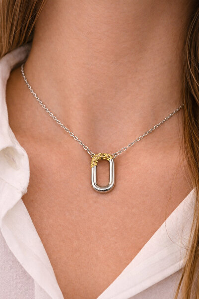 charmove ile kendinizi şımartın Women's Two-Tone Modern Necklace – Stylish De...