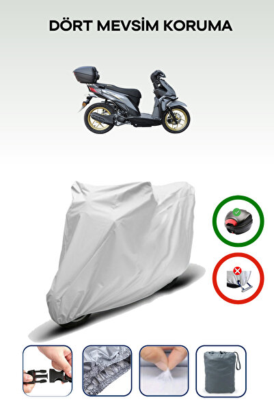 Breen حقيبة خلفية رمادية متوافقة مع غطاء محرك الدراجة النارية المتوافق مع يوكي روت 110