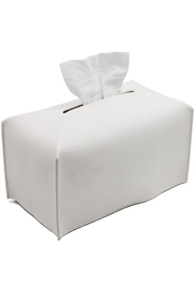 DMYRDH Soft PU Leather Foldable Handkerchief Box Tissue Paper Holder for Living Room Kitchen Desktop